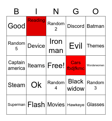 Test Bingo Card