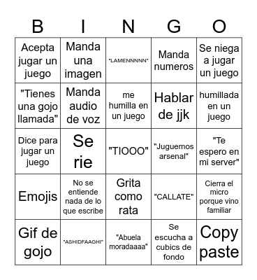 🗣 Bingo Card