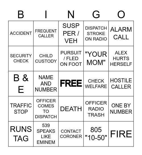 552 SHIFT Bingo Card