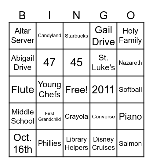 Happy Birthday Natalie & Lindsay! Bingo Card