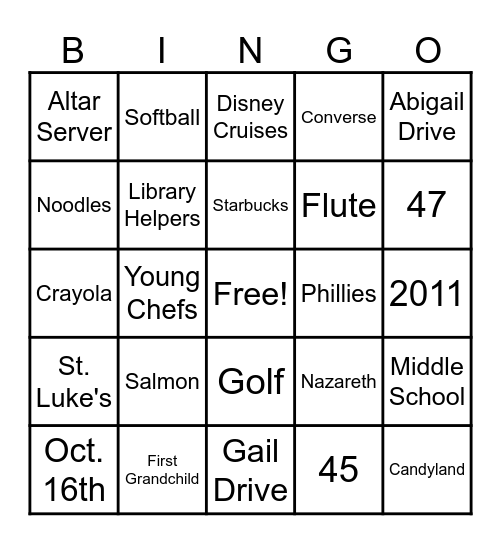 Happy Birthday Natalie & Lindsay! Bingo Card