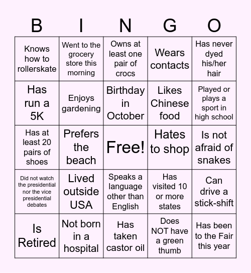 Beautiful Inside and Out Bingo Card