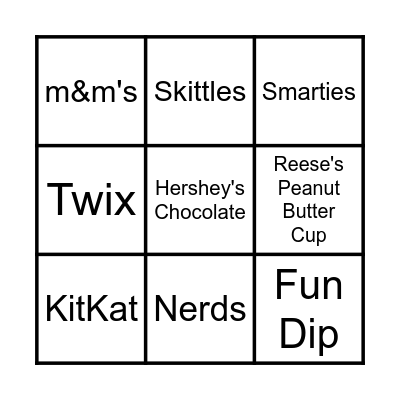 Candy Bingo Card