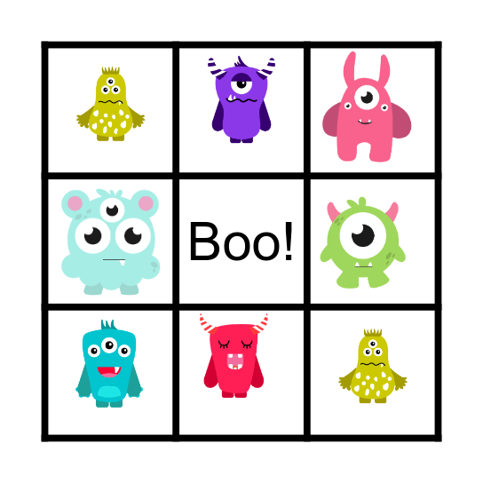 Monster Bingo Card