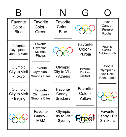 TEAM Bingo Card