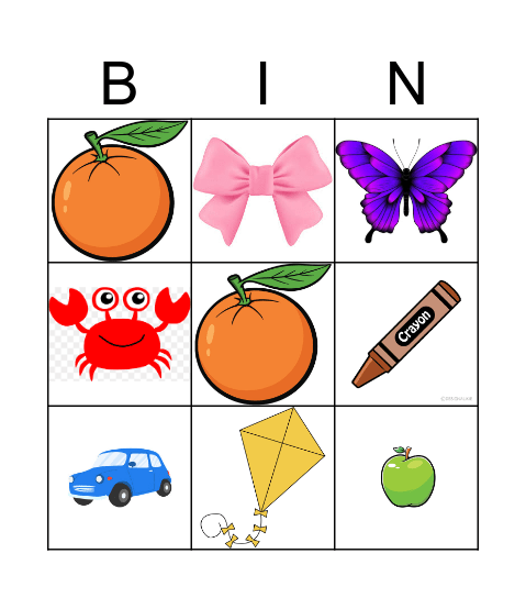 Colors Bingo Card