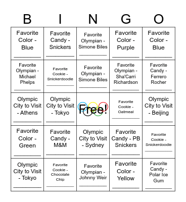 CS TEAM Bingo Card