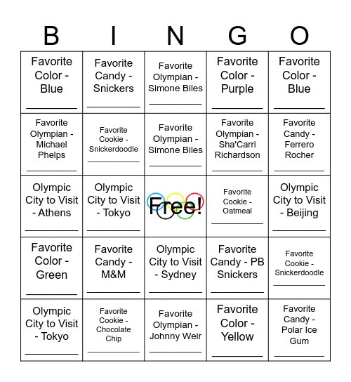 CS TEAM Bingo Card