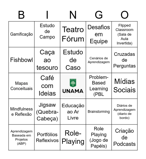 Bingo dos mestres Bingo Card