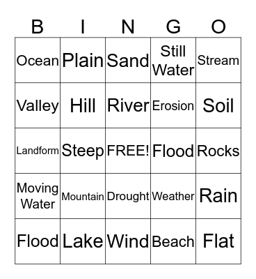 Our Earth Bingo Card