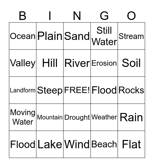 Our Earth Bingo Card