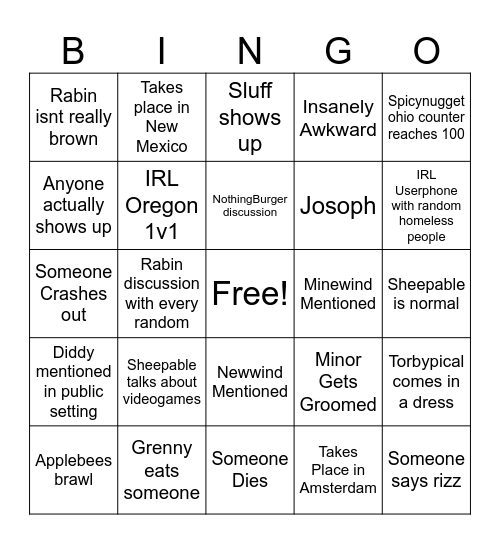 Scord Meetup Bingo Card