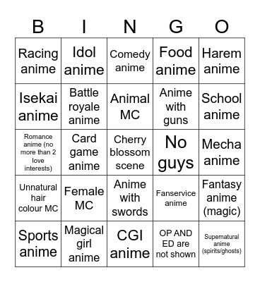 Trailer Watchalong Bingo Card