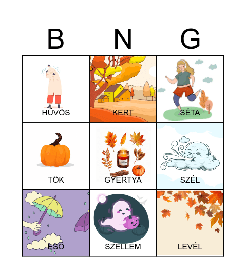Őszi Bingo Card