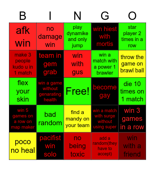 brawl stars bingo Card