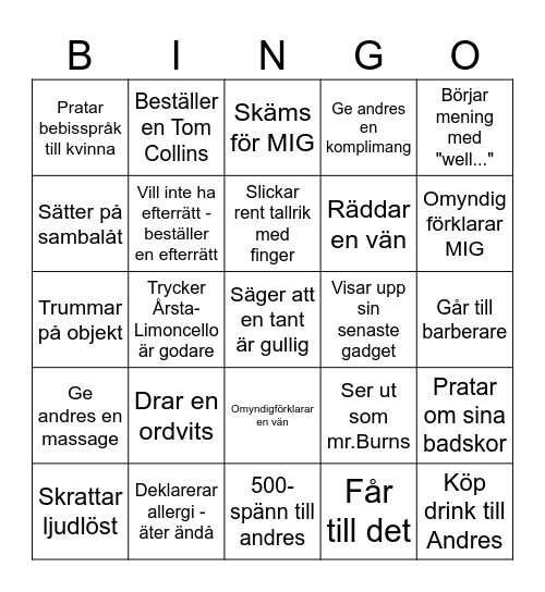 Andres... Bingo Card