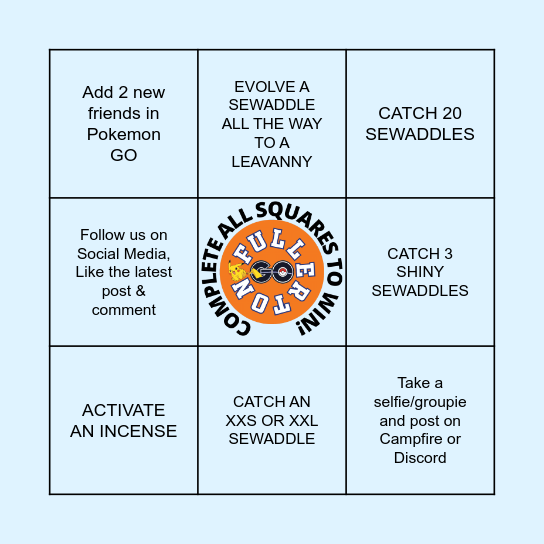 FULLERTON GO Bingo Card