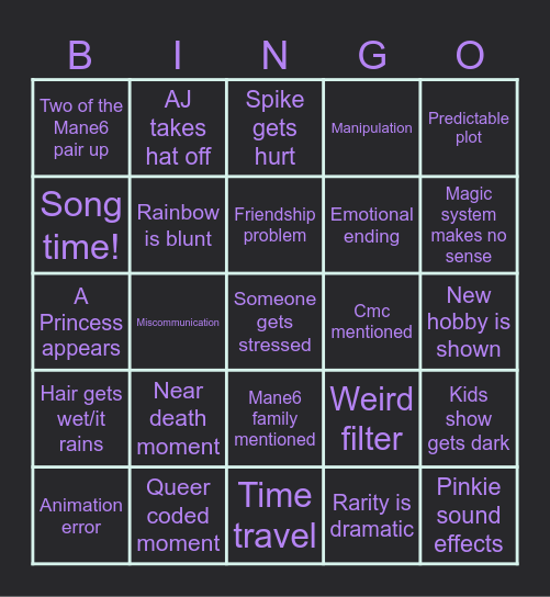 MLP ep bingo Card