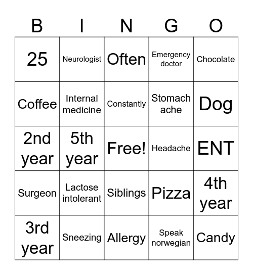 ClinHun week 6 Bingo Card