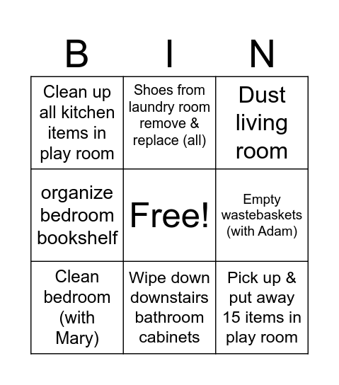 Marta Bingo Card