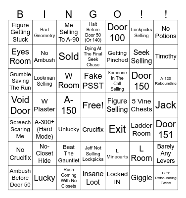Doors Gauntlet Bingo! Bingo Card