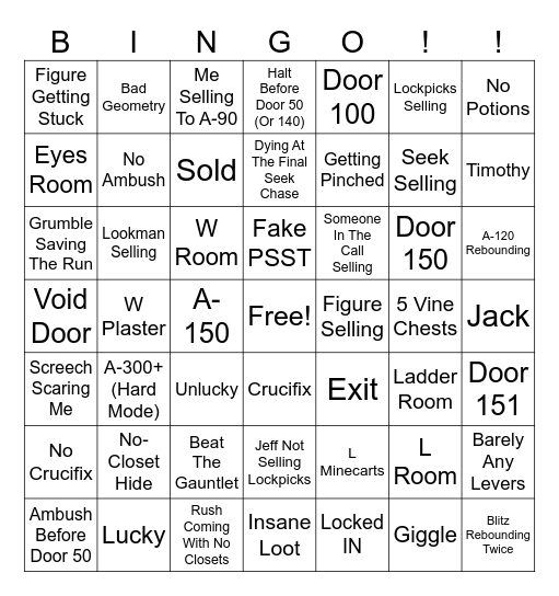 Doors Gauntlet Bingo! Bingo Card