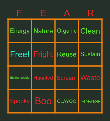 EcoSpook Bingo Card