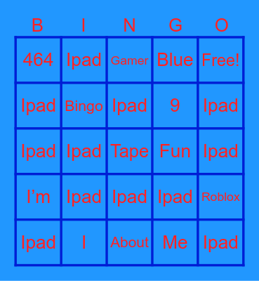 About me Bingo Card