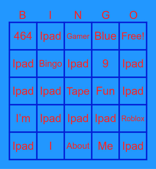 About me Bingo Card