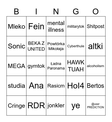 TikTok Bingo Card