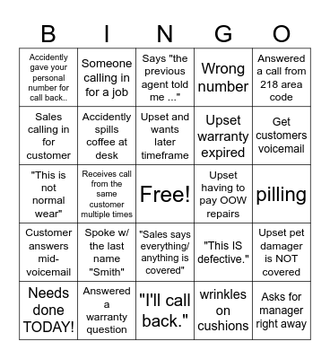 HOM Furniture Bingo Card