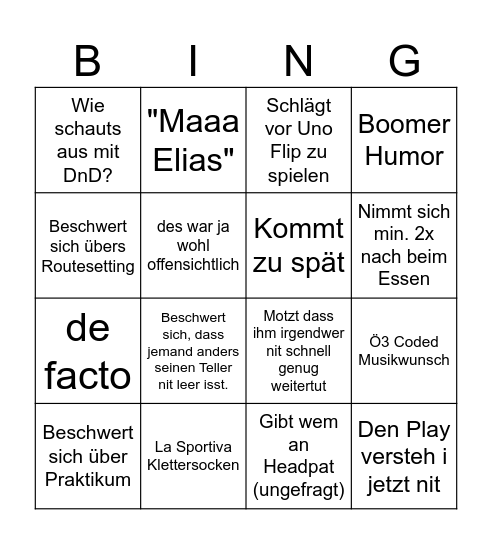 Max Bingo Card