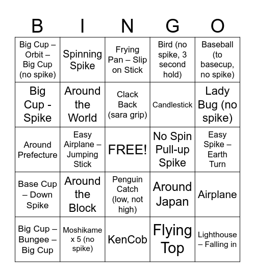 Beginner Dama Bingo Card