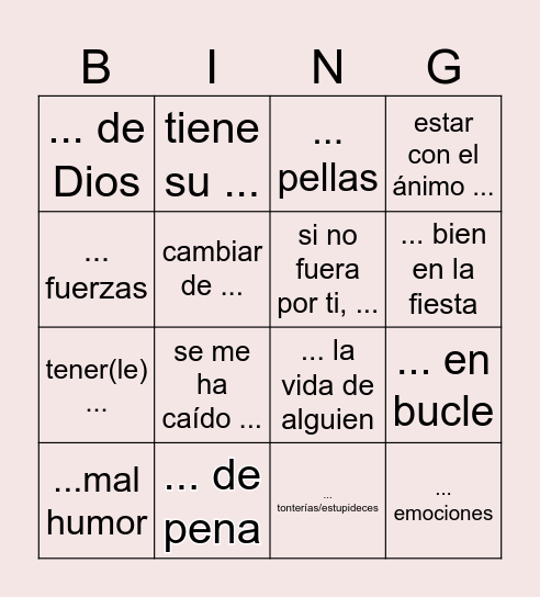 REPASO Bingo Card