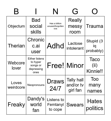 Dazzle’s Bingo! >w< Bingo Card