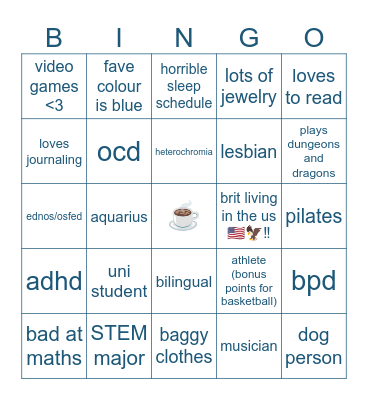 how similar are you to clio?^^ Bingo Card