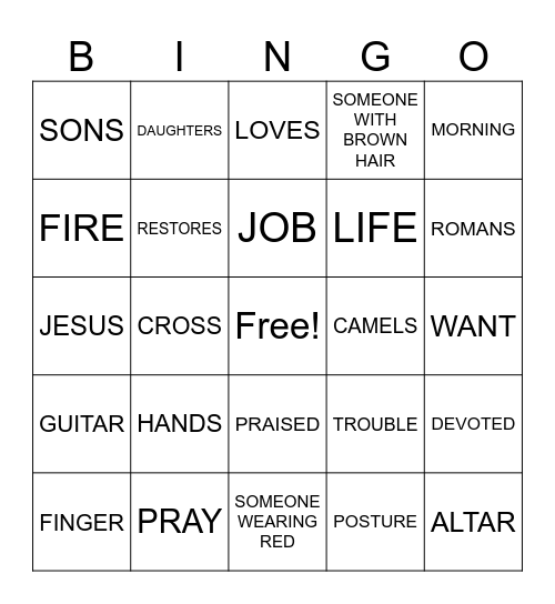 JOB BINGO Card