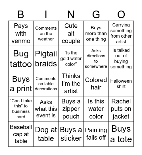 Witches night market Bingo Card