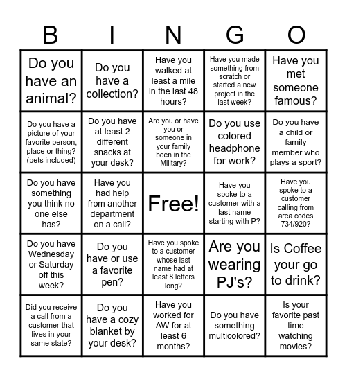 I SPY/Scavenger Hunt BINGO! Bingo Card