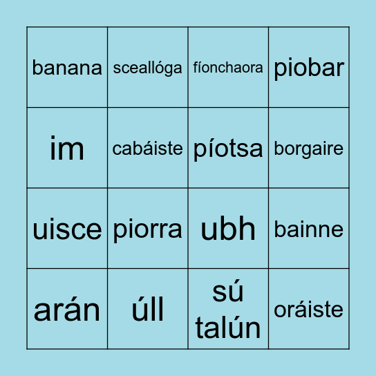 Bia Bingo Card