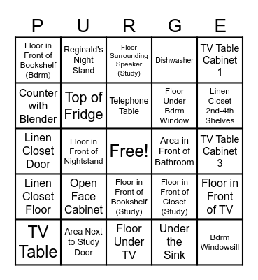 The Purge Bingo Card