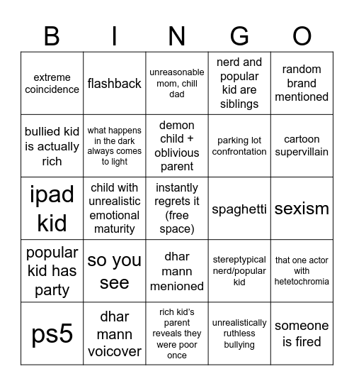 dhar mann Bingo Card