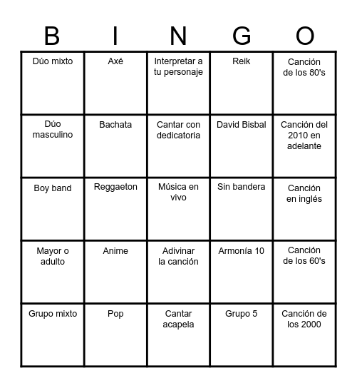 Music Party - Luis Bingo Card