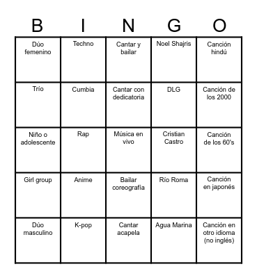 Music Party - Luis Bingo Card