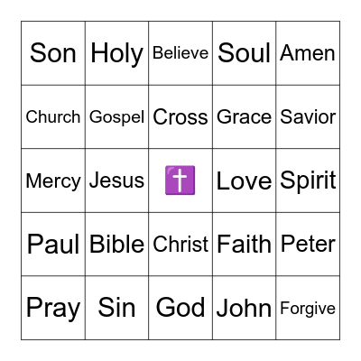 Bible Bingo Card