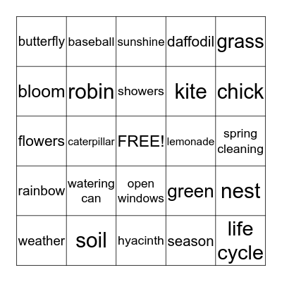 SPRING  BINGO     Bingo Card