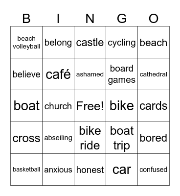 Intro 1 Bingo Card