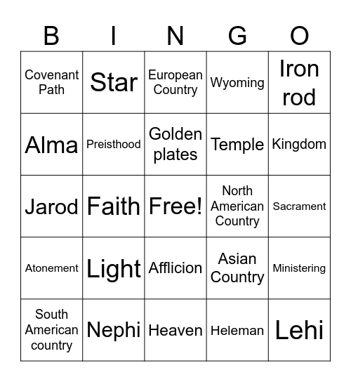 Gc Bingo Card