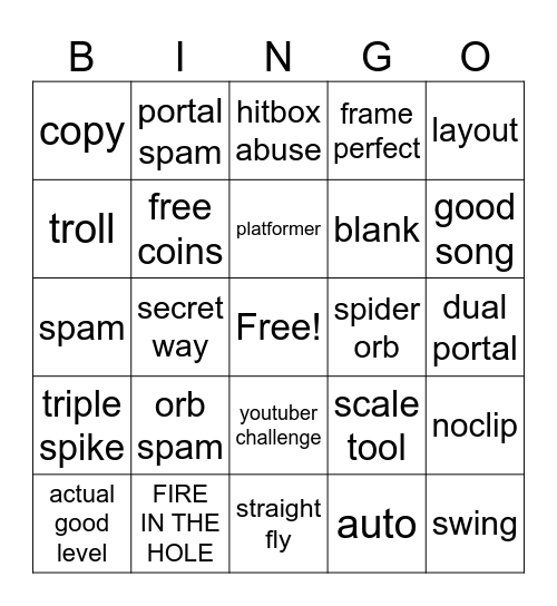 my STUPID recent tab bingo Card