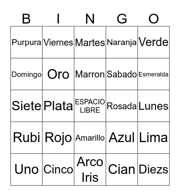 BINGO VIVA Bingo Card